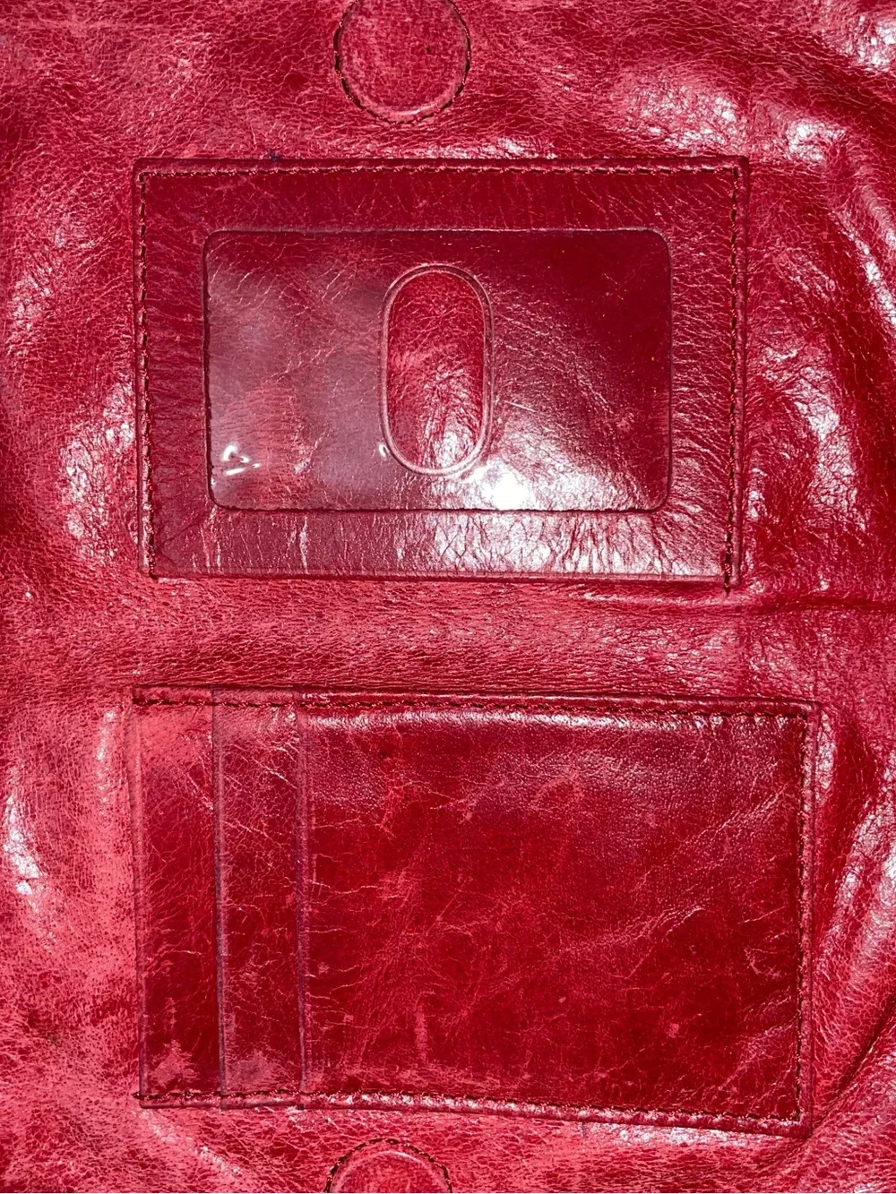 TANO Red Leather Clutch Wallet  Large Travel